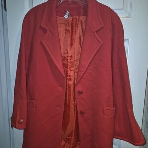 Women's Red Wool Coat